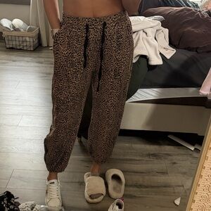 Cheetah print jogger pants- small